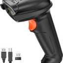 Tera Barcode Scanner Wireless Versatile 2-in-1 (2.4Ghz Wireless+USB 2.0 Wired) with Battery Level Indicator, 328 Feet Transmission Distance Rechargeable 1D Laser Bar Code Reader USB Handheld, Blac 