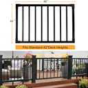 Aluminum Deck Gate 42in H, Heavy Duty Adjustable Width (Up to 48"), Easy Install, Rustproof Outdoor Gate for Patio, Porch & Yard
