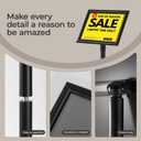 sign holder stand, floor standing sign poster stand for display, heavy duty pedestal signage stand for diplay menu advertising (Black, 8.511)