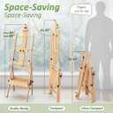 Multi-Function Beech Wood Art Easel for Painting, Flat Desk Easel Stand, 48"-82"