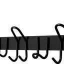 SKOLOO Over The Door Hooks - for Doors up to 1-3/4'' Thickness, Metal Door Hanger with 11 Hooks, Over The Door Hanger for Coats, Hats,Towels, Black