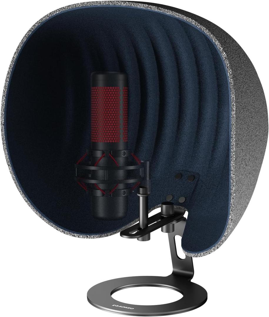 Microphone Isolation Shield,Aokeo 2024 Professional Recording Studio Equipment,360 Music Studio Mic Shield,Suitable for of Blue Yeti, Snowball iCE, HyperX QuadCast, SoloCast,Etc Recording Microphones (Newly launched)