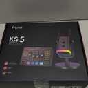 FIFINE Gaming Equipment Bundle, Dynamic XLR/USB Gaming Microphone Set with Streaming Audio Mixer for Podcast Recording Video Vocal, RGB Gamer Set with Volume Fader/XLR Interface for PC-AmpliGame KS5 (Black)