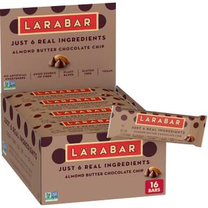 Larabar Almond Butter Chocolate Chip, Fruit and Nut Bars, Gluten Free and Vegan, 16 Ct, 25.6 oz (EXP 12/28/26)