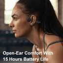 Bone Conduction Headphones 15H Playtime, IPX6 Waterproof Bone Conduction Earbuds, Open Ear Headphones Bluetooth 5.3 Wireless Earbuds with Mic Sweatproof Headset for Running, Cycling