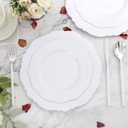 WDF 60pcs Silver Plastic Plates-Baroque White &Silver Plates for Upscale Parties &Wedding-including 30Plastic Dinner Plate 10.25inch, 30 Salad Plate 7.5inch for Baby Shower Wedding Spring