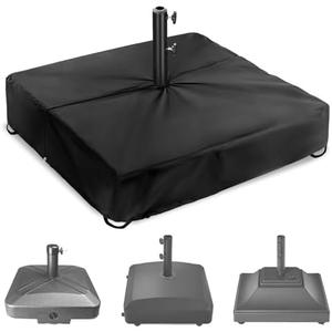 Rileytee Patio Umbrella Base Cover,Outdoor Heavy Duty 600D Waterproof Anti-UV Square Umbrella Stand Base Covers (25"L x 25"W x7"H-Black)
