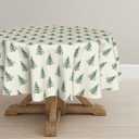 Horaldaily Christmas Tablecloth 9090 Inch Round, Trees Green Boho Washable Table Cover for Party Picnic Dinner Decor