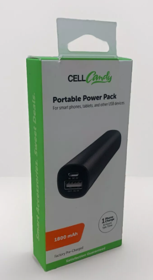 Cell Candy Portable Power Pack Smartphone 1800 mAh USB