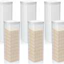 Suclain 6 Pcs Square Cracker Keeper Plastic Saltine Cracker Sleeve Storage Container Tall Spaghetti Baking Soda Container Bread Saver for Airtight Cookie Cereal Fresh Food Holder