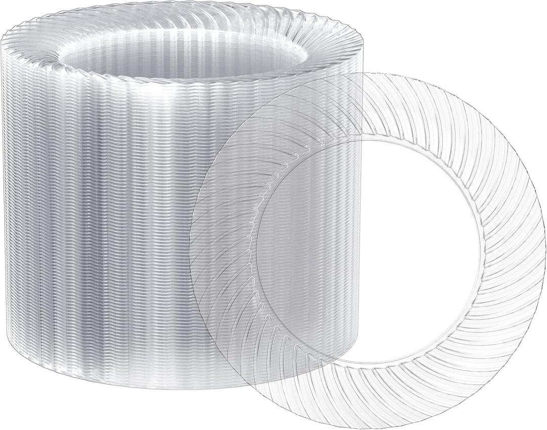 FOCUSLINE 7 Inch Clear Plastic Plates, 100 Count Disposable Heavy Duty Salad Dessert Plates, Premium Hard Plastic for Weddings, Parties & Events