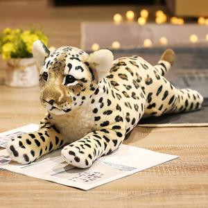 Cheetah Stuffed Animal, 15.8" Leopard Stuffed Animal Cheetah Plush Toy Cute Pillow Giant Realistic Jaguar Plush Stuffy Birthday Gifts for Kids Girls (16INCH)
