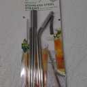BIOSMART Reusable Stainless Steel Straw Set w/ Silicone Tips & 1 Cleaning Brush 5 Pack