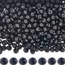 1 Box 10 Strands 830PCS Faceted Czech Rondelle Glass Beads with Holes Crystal 6MM Black Opaque Small Loose Spacer Charms Bead Bulk for Jewelry Making Earrings Necklace DIY Craft Supply