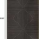 Lahome Neutral Geometric Outdoor Rug, 5x7 Black Living Room Dining Room Rug Indoor Outdoor Carpet, Farmhouse Rhombus Non Slip Non Shedding Carpet for Patio Deck Office Classroom