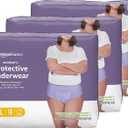 Amazon Basics Incontinence & Postpartum Underwear for Women with Bladder Leak Protection, Disposable, Maximum Absorbency, Lavender, Large 54 Pack
