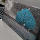 Tree of Life Wall Art Picture Canvas Prints Room Wall Dcor Blue Tree with Full Moon Paintings for Living Room Bathroom Bedroom Home Kitchen Decorations Natural Artwork Wooden Framed 20x40inches