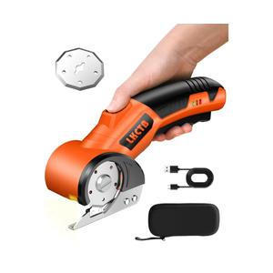 Electric Scissors, Cardboard Cutter, With LED Light, High-Efficiency Brushless Motor, 3500mAh Battery, Tungsten Steel Blade, Suitable for Cloth, Cardboard, Carpet Wire Rope Cutters Orange
