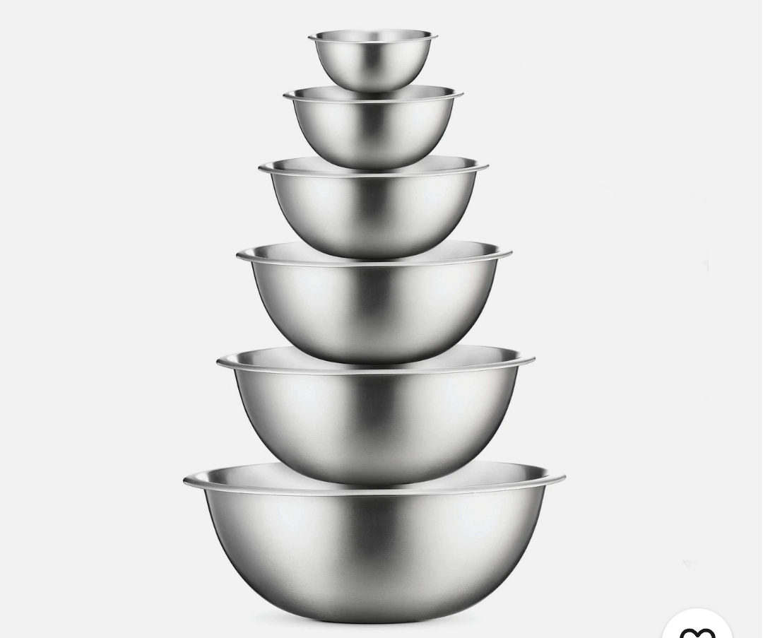 FineDine Stainless Steel Mixing Bowls Set of 6 for Kitchen, Dishwasher Safe Nestin