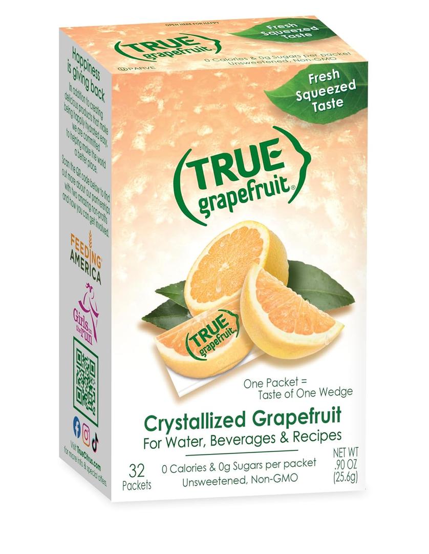True Grapefruit 32ct (Pack of 1) - Water Enhancer - Bulk Dispenser - 0 Calorie Drink Mix Packets For Water - Sugar Free Grapefruit Flavoring Powder Packets (EXP 03/27/29)