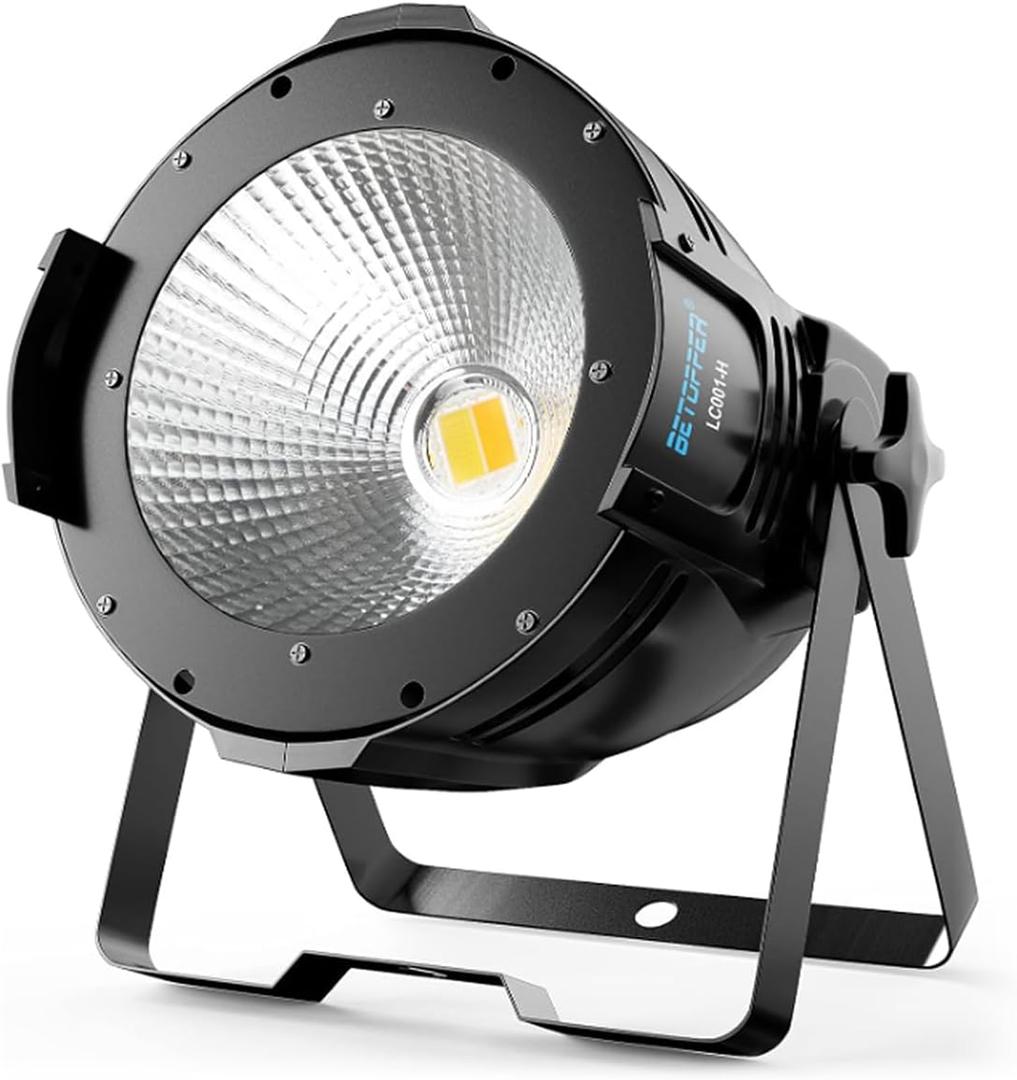 BETOPPER Stage Spotlights, 100W LED DMX Lights, Warm & Cold White Spot Lights COB Stage Lighting, Strobe Lighting for Church, Parties, Wedding, Theatre, Live Events, Stage etc.(1 Pack)