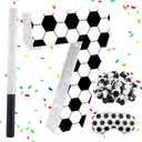 16Inch Soccer Ball Number 7 Piata Includes Wooden Stick, Blindfold, and Confetti for for Kids 7th Anniversary Sport Themed Party Birthday Supplies