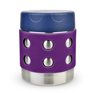 LunchBots Thermal 8 oz Triple Insulated Thermo - Hot 6 Hours or Cold 12 Hours - Leak Proof Thermo Soup Jar - All Stainless Interior - Navy Lid