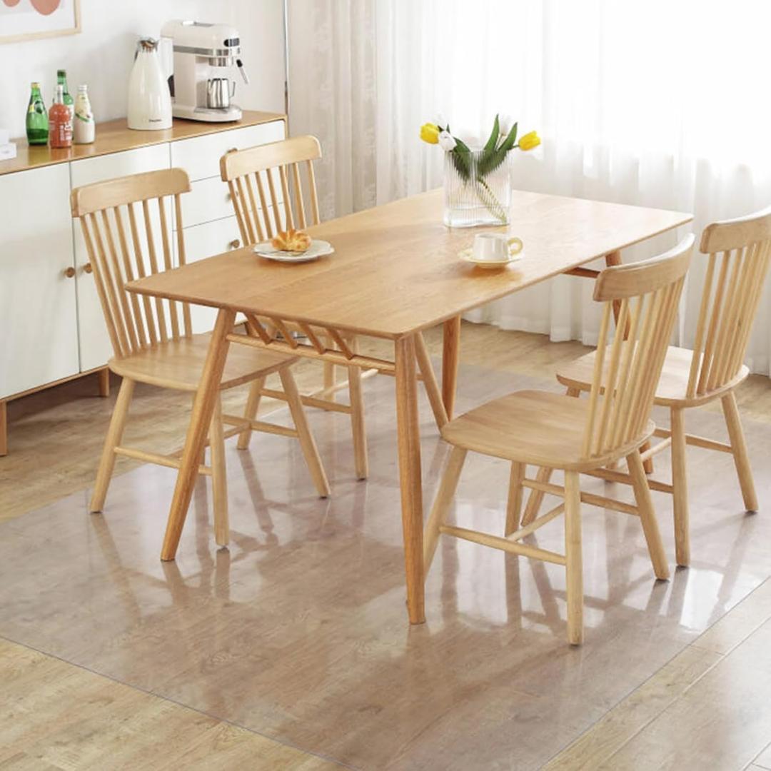 Clear Chair Mat for Hardwood Floor, 48 x 60 Inch Large Office Chair Mat, Plastic Floor Protector, 4'5' Area Rug for Living Room, Heavy Duty Wood Tile Floor Mats for Home Laundry Dining Area