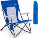 SUNNYFEEL Beach Chairs for Adults, High Back Folding Camping Chairs
with Hard Armrests, 300 LBS Capacity, Heavy Duty Frame, Cup Holder, Shoulder Strap and Carry Bag for Beach, Camping, Travel