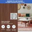Brushed Nickel Pocket Door Hardware with Privacy Lock & Latch - Contemporary Style Square Pocket Door Lock with Edge Pull (1 Pack)