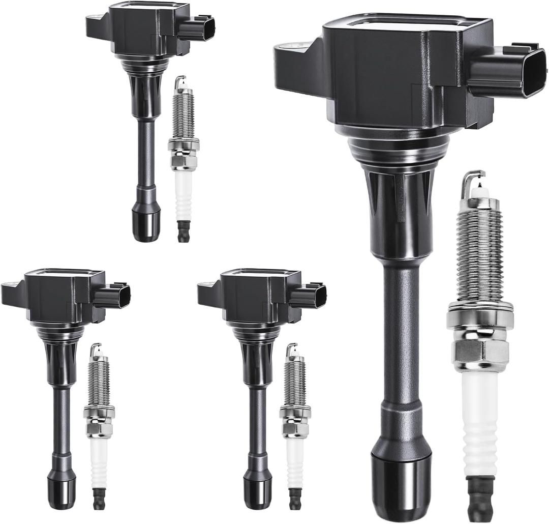 Set of 4 Ignition Coil Pack & Spark Plugs 2.5L Compatible with Nissan Altima 2013 2014 2015 2016 2017 2018, Rogue 2014 2015 2016 2017 2018 2019 2020, Replaces # UF549 C1696