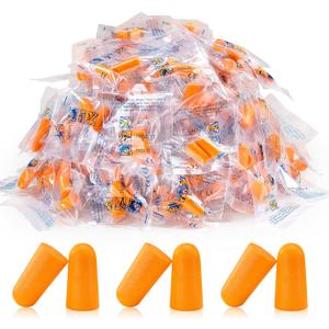 100 Pairs Orange Foam Ear Plugs - 33dB NRR Highest Protection, Soft & Comfortable Noise Canceling Earplugs for Sleeping, Work, Snoring, Construction, Loud Noise with Individual Bagged Foam EarPlug