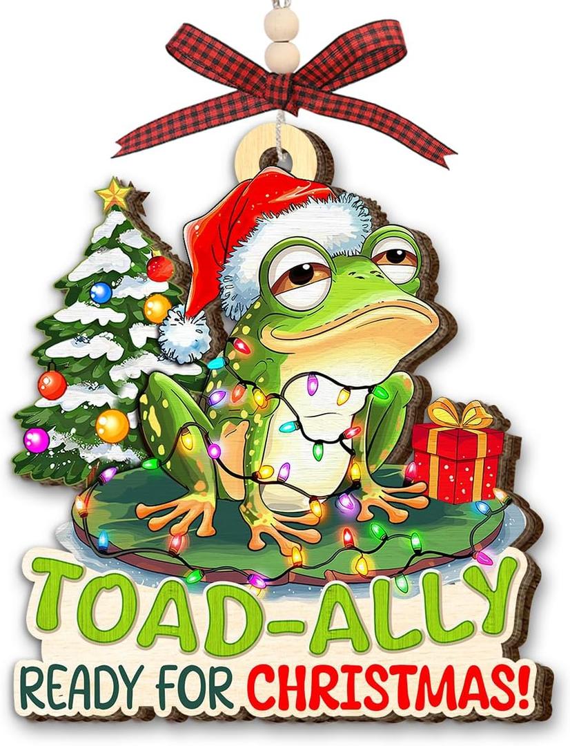 Frog Christmas Ornament 2025 - Frog Ornaments for Xmas Tree - Frogs Gifts for Men, Women, Boys, Girls, Kids, Unique Animal Lover Gifts