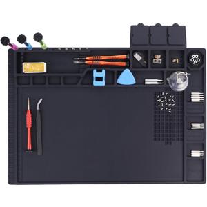 Premium Heat Resistant 932F Magnetic Silicone Soldering Mat Electronics Work Mat for Computer Cell Phone Laptop Repair, BGA Soldering Gun Iron Workbench Protection, HP-140