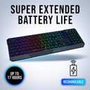 KLIM Chroma Wireless Keyboard RGB Backlit Gaming, Rechargeable Battery, PC Keyboard, Durable & Water-Resistant, Compatible with PS4, PS5 & Mac - Black