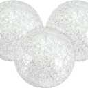3-Pack Decorative Ball for Bowls, 2.4 Inch Mosaic Glass Balls Decorative Glass Orbs for Home Decor/Dining Tables/Wedding Party/Coffee Table/Centerpiece Decor [White]