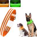 6 x LED Dog Collar, Light Up Dog Collar, Lighted Dog Collars Adjustable for Night Walking, Glow in The Dark Dog Collars Light with USB Rechargeable Color Changing Waterproof for Dogs (Orange, Small)