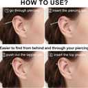 Gotumo 20G Flat Back Earrings Stud G23 Titanium Threadless Tragus Labret Cartilage Lip Medusa Conch Body Piercing Jewelry Hypoallergenic for Women Men