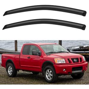 Window Visors Rain Guards for 2004-2015 Nissan Titan King Cab, Out-Channel Window Vent Wind Deflectors Visors Shades for 04-15 Nissan Titan Extended Cab, 2PCS