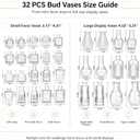 Clear Glass Bud Vase Set of 32 Pcs,Small Bud Vases in Bulk,Glass Crystal Flower Vases Table Centerpieces for Party Event Wedding Decor Baby Shower Decorations (Clear, 32 Pcs)