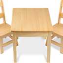 Melissa & Doug Solid Wood Kids Table and Chairs (2), Premium Quality Wooden Toddler Table and Chair Set for Kids Playroom Furniture & Montessori Classroom Furniture for Boys & Girls Ages 3+