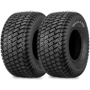 18x8.50-8 Lawn Mower Tire, 18x8.5-8 Tractor Lawnmower Tire, 4 Ply Tubeless Tire, Turf-S Pattern, Set of 2