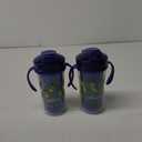 Dr. Brown's Milestones Insulated Sippy Cup with Straw and Handles, Spill-Proof Tumbler with Lid, 2-Pack, Blue, 10 oz/300 mL, BPA Free, 12m+