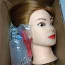 26"-28" Light Auburn Hair Mannequin Head Practicing Braiding, Cosmetology Mannequin Head with Hair for Styling, Training Doll Head for Group Practice Braids Skills and Have Fun