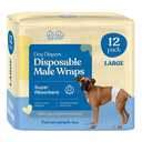Comfortable Male Dog Diapers - 12-Pack Super Absorbent Disposable Male Dog Wraps- FlashDry Gel Technology, Wetness Indicator Doggie Diapers- Leakproof Belly Wraps for Incontinence, Excitable Urination, L