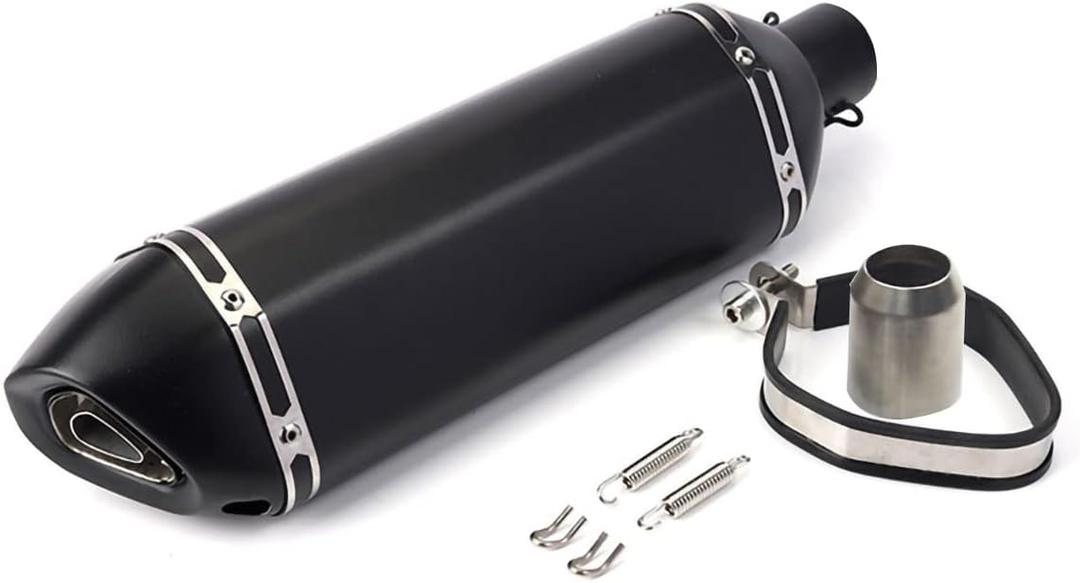Exhaust Muffler 1.5-2"Inlet with Removable DB Killer for Street/Sport Motorcycles and Scooters with 38,51mm Diameter Exhaust Pipes(Matt black)