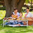 FUNYKICH 3ft Low Folding Camping Table with Carry Bag, 34.2'' Lx15.7'' W Portable Picnic Tables, Lightweight Thicker Aluminum Beach Table with Carry Handle for Beach, Camping, Picnic, Yellow