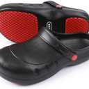 Men or Women Kitchen and Chef Shoes Safety Work Steel Toe Clog Black (13.5 Wide Women/12.5 Wide Men)