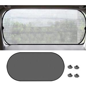 Car Rear Window Sunshade, 20"40" Rear Window Sun Shade Blocker with Suction Cups, Mesh Sunlight Shield Provide Glare Shield and UV Rays Protection for Baby, Universal Car Accessories for Most Models