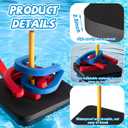 VioraWhite Pool Floating Horseshoe Set Pool Toss Combo Set Includes 4 Horseshoes, 1 Pegs, 1 EVA Mats for Adults Family Beach Swimming Summer Outdoor Party, 7.5 x 6.3 inches